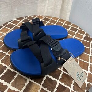 NWT Chaco Chillos Slide Sandals Slip On Adjustable Blue Men's Shoe Size 9